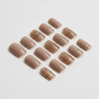 Glitter & Neutral Nail Set - Beige Glitter