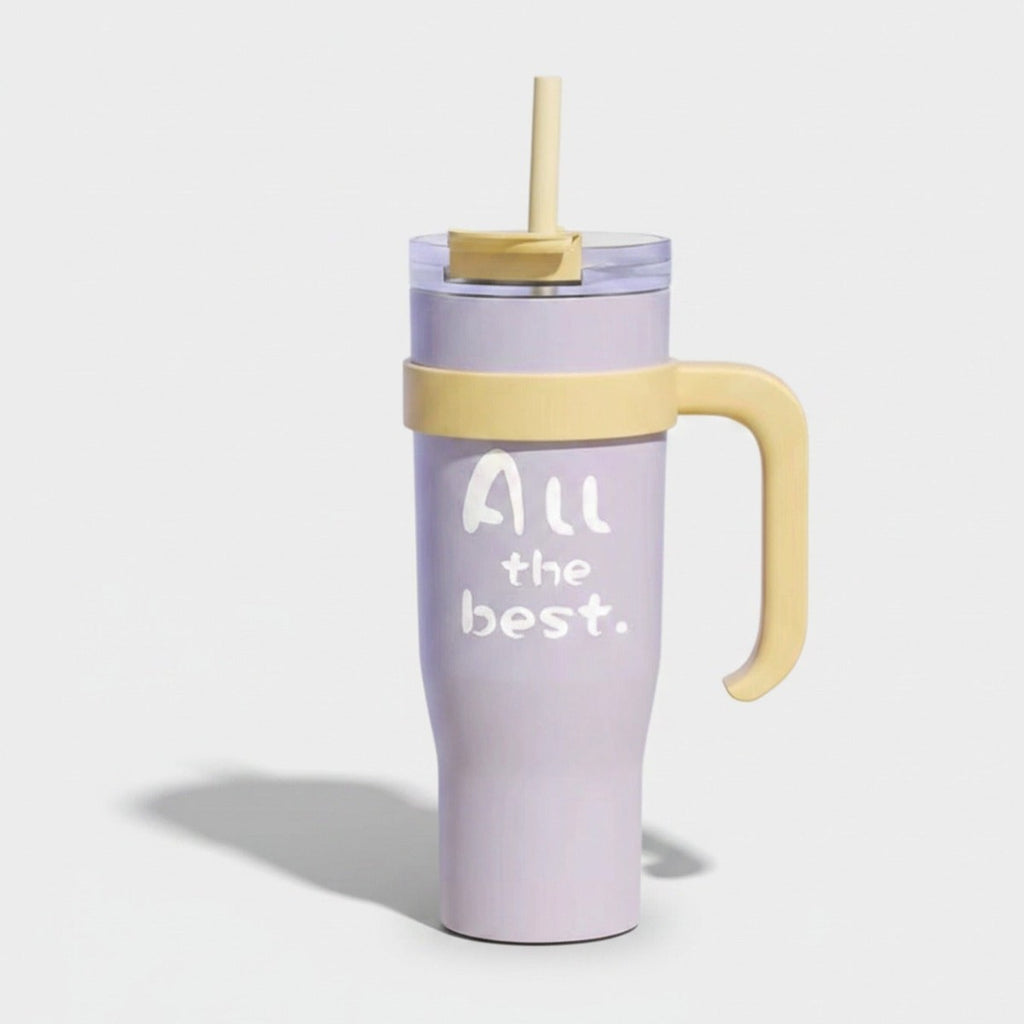 Lavender Insulated Tumbler With Handle And Straw – novelty & toys (view 1)
