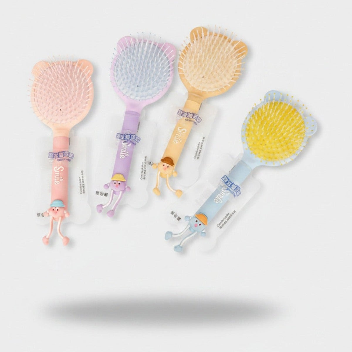 Mermaid Paddle Hair Brush Set With Charm Handles – Korean beauty tool (view 1)