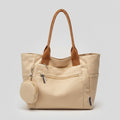 Cream Canvas Tote Bag With Circular Charm – bags & wallets (view 1)