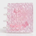 Pink Crinkle Textured Spiral Notebook With Clear Rings – stationery (view 1)