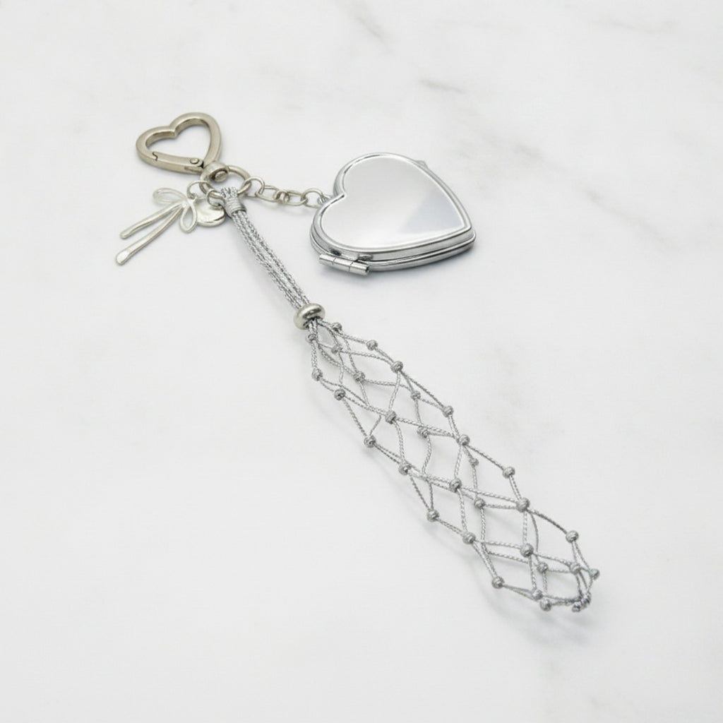Star Charm Mirror Bag Accessory - Silver