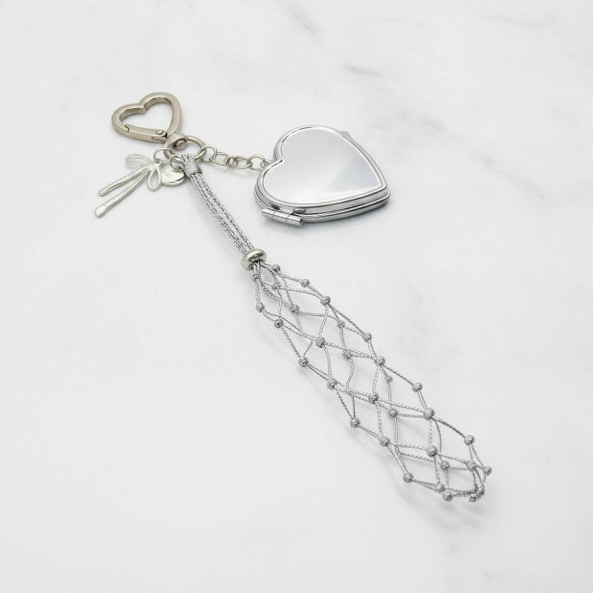 Star Charm Mirror Bag Accessory - Silver