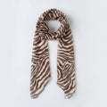 Zebra Stripe Lightweight Scarf - Brown Zebra