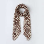 Zebra Stripe Lightweight Scarf - Brown Zebra