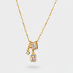 Gold Rectangular Gemstone Charm Pendant Necklace – jewelry (view 1)