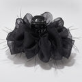 Black Mesh Hair Claw With Rhinestone Charm – hair accessories (view 1)