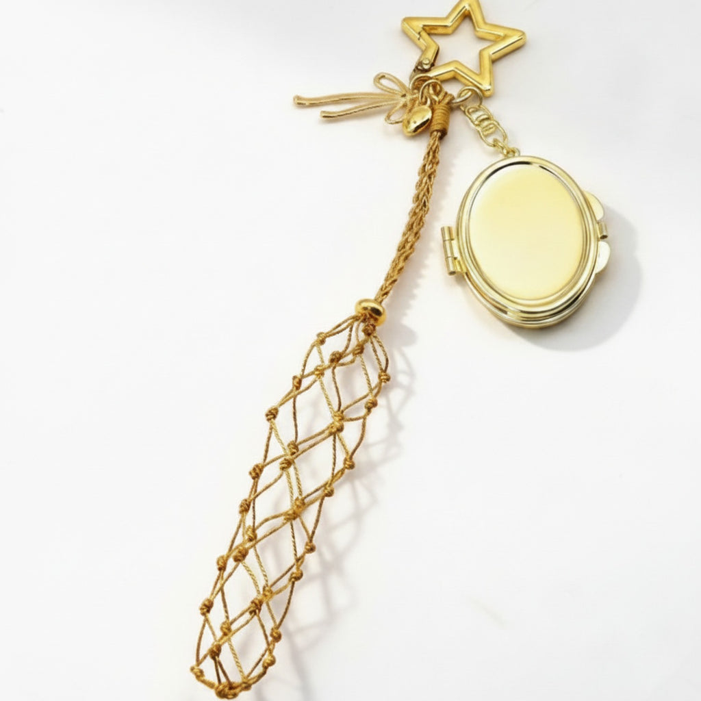 Star Charm Mirror Bag Accessory - Gold
