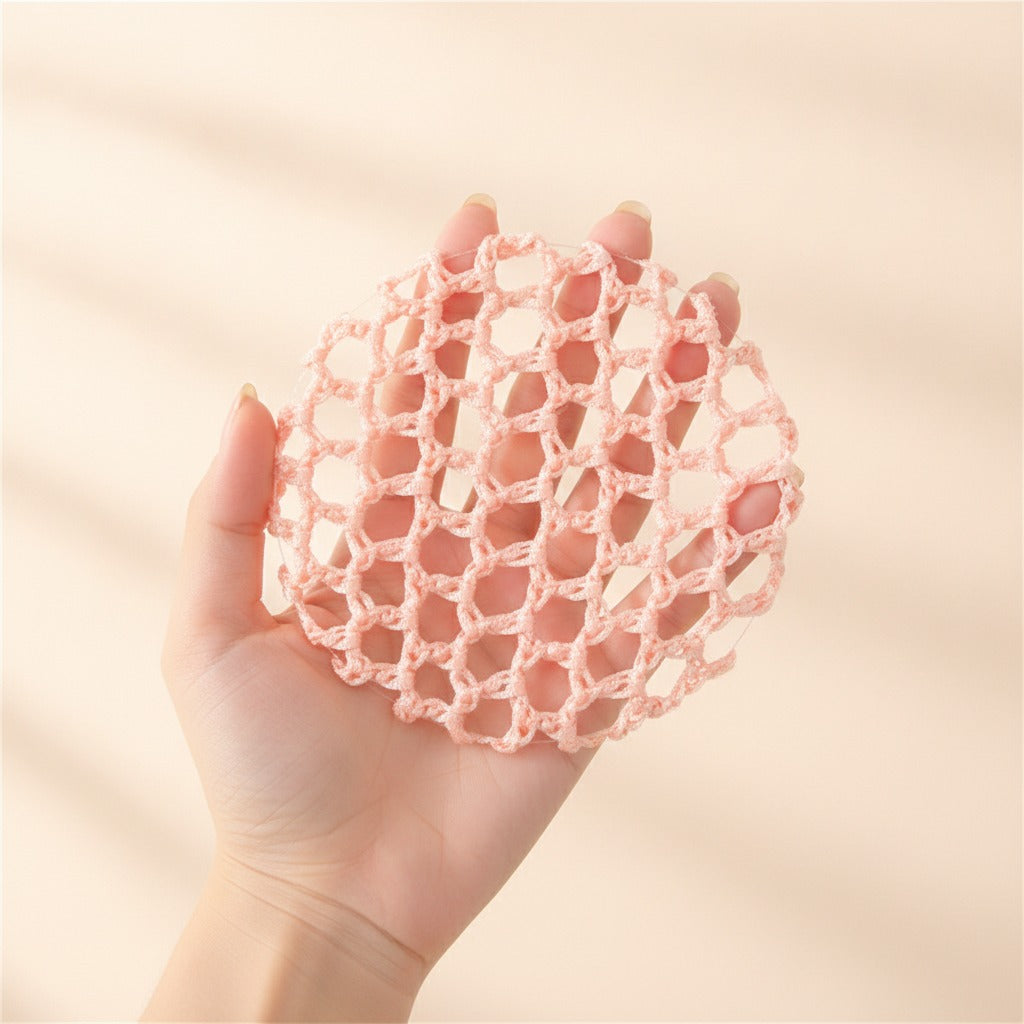 Crochet Mesh Hair Net - Pink