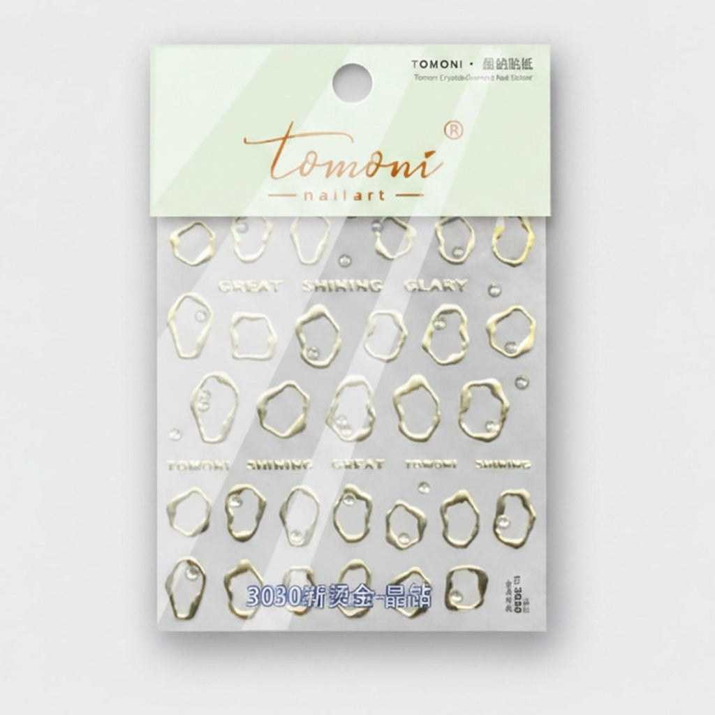 Gold Geometric Nail Art Charms Set – Korean nail care (view 1)