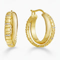 Layered Snake Chain Hoop Earrings - Gold