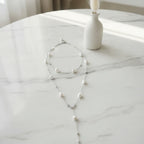 Layered Pearl Chain Necklace - Silver Pearl