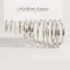 Pearl and Crystal Hoop Earring Set - Default – jewelry (view 1)