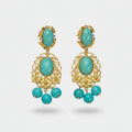 Turquoise Statement Drop Earrings Turquoise