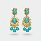 Turquoise Statement Drop Earrings Turquoise