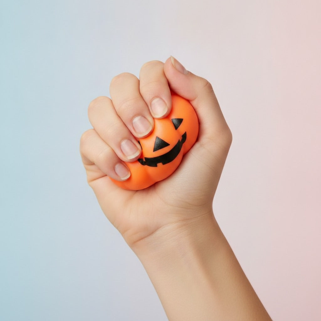 Ghost Squishy Halloween Pumpkin Stress Toy - squeeze in hand