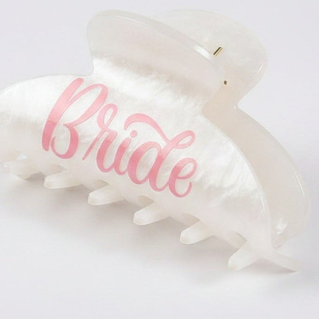 Heart Bride Hair Claw Clip - White Bride Claw – hair accessories (view 1)