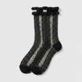 Black Ruffled Polka Dot Crew Socks – apparel accessories (view 1)