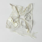 Sage Green Lace Bow Hair Scrunchie – hair accessories (view 1)