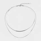 Layered Snake Chain Necklace Silver – jewelry (view 1)