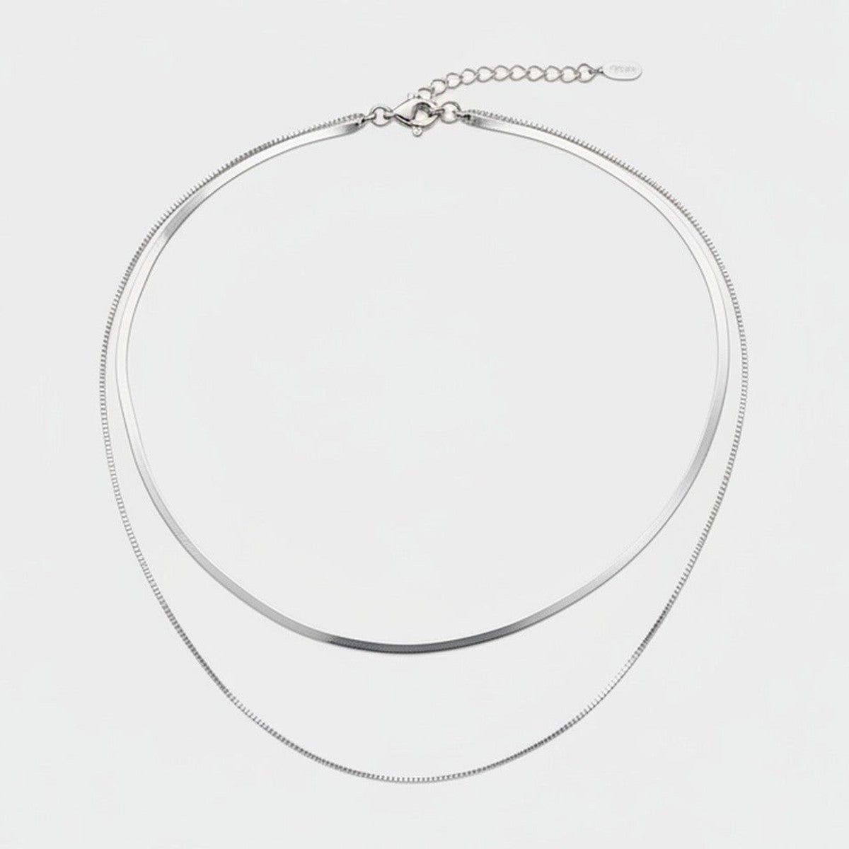 Layered Snake Chain Necklace Silver – jewelry (view 1)