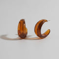 Amber Tortoiseshell Dome Resin Stud Earrings – jewelry (view 1)