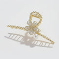 Gold Bow Pearl Hair Claw Clip – hair accessories (view 1)