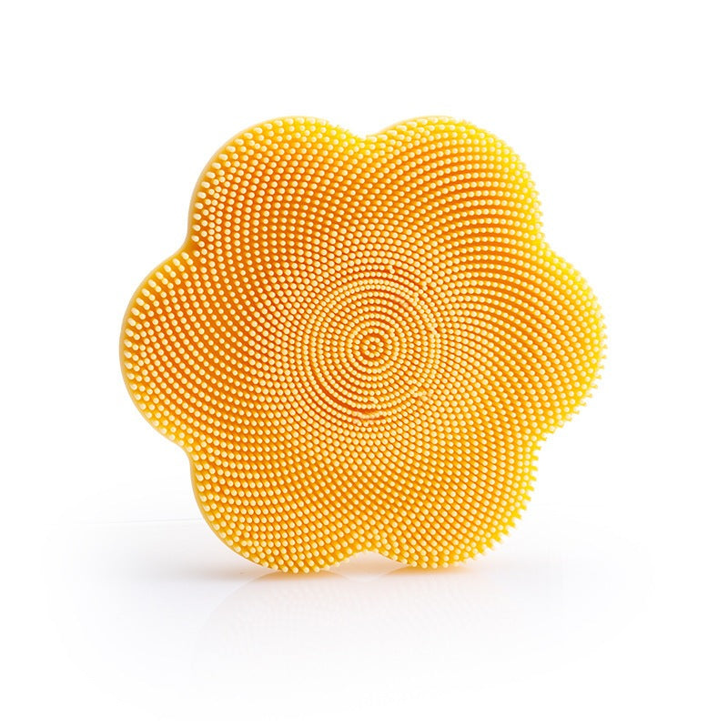 Flower-shaped facial cleansing brush - Yellow
