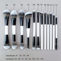 Makeup brush, black and white double-ended brush, foundation brush - Type 3
