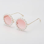 Pearl Beaded Round Gradient Sunglasses - Circle Dream Gradient Pink B06#5565 – eyewear (view 1)