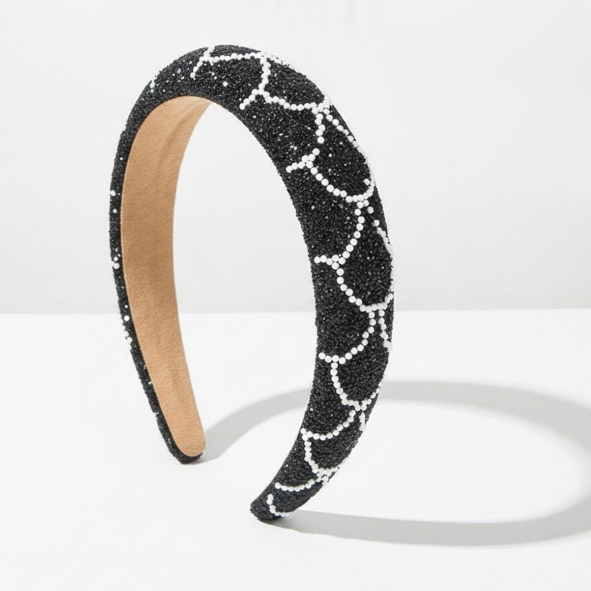 Glitter Padded Headband Sparkle - Black – hair accessories (view 1)