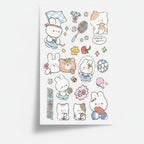 Kawaii Bunny Sticker Sheet Set - Garden Friends