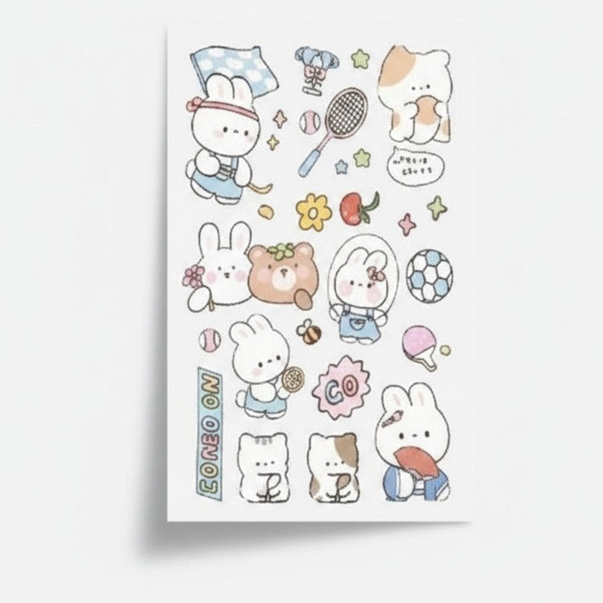 Kawaii Bunny Sticker Sheet Set - Garden Friends