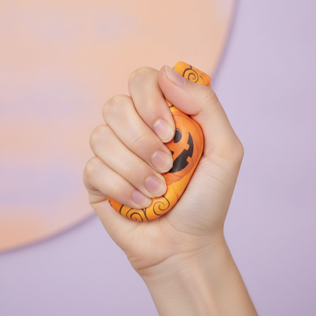Halloween Pumpkin Ghost Stress Relief Squeeze Toy - squeeze in hand