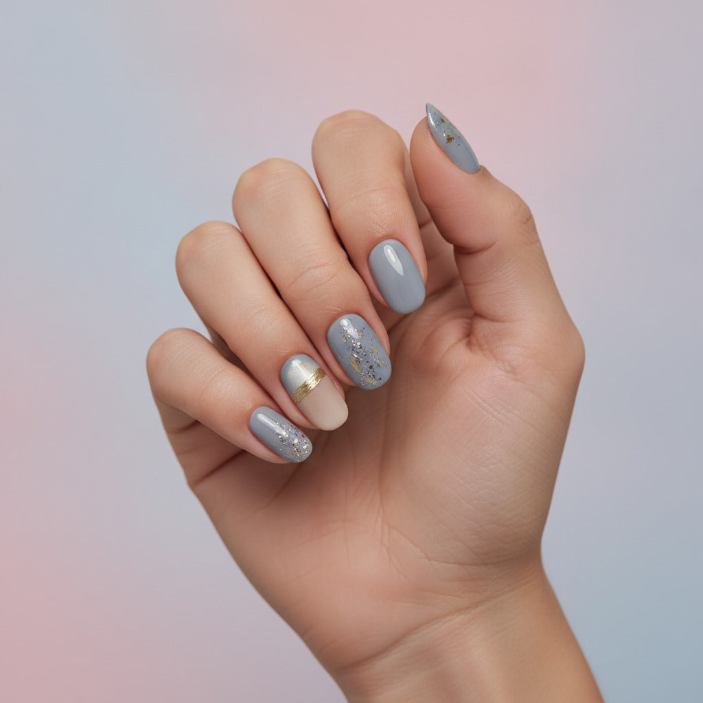 Glitter & Gold Nail Set