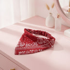 Paisley Bandana Neck Wrap - Wine Red