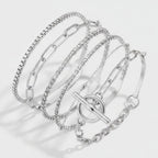 Chain Link Bracelet Set With Toggle Clasp - Style One – jewelry (view 1)