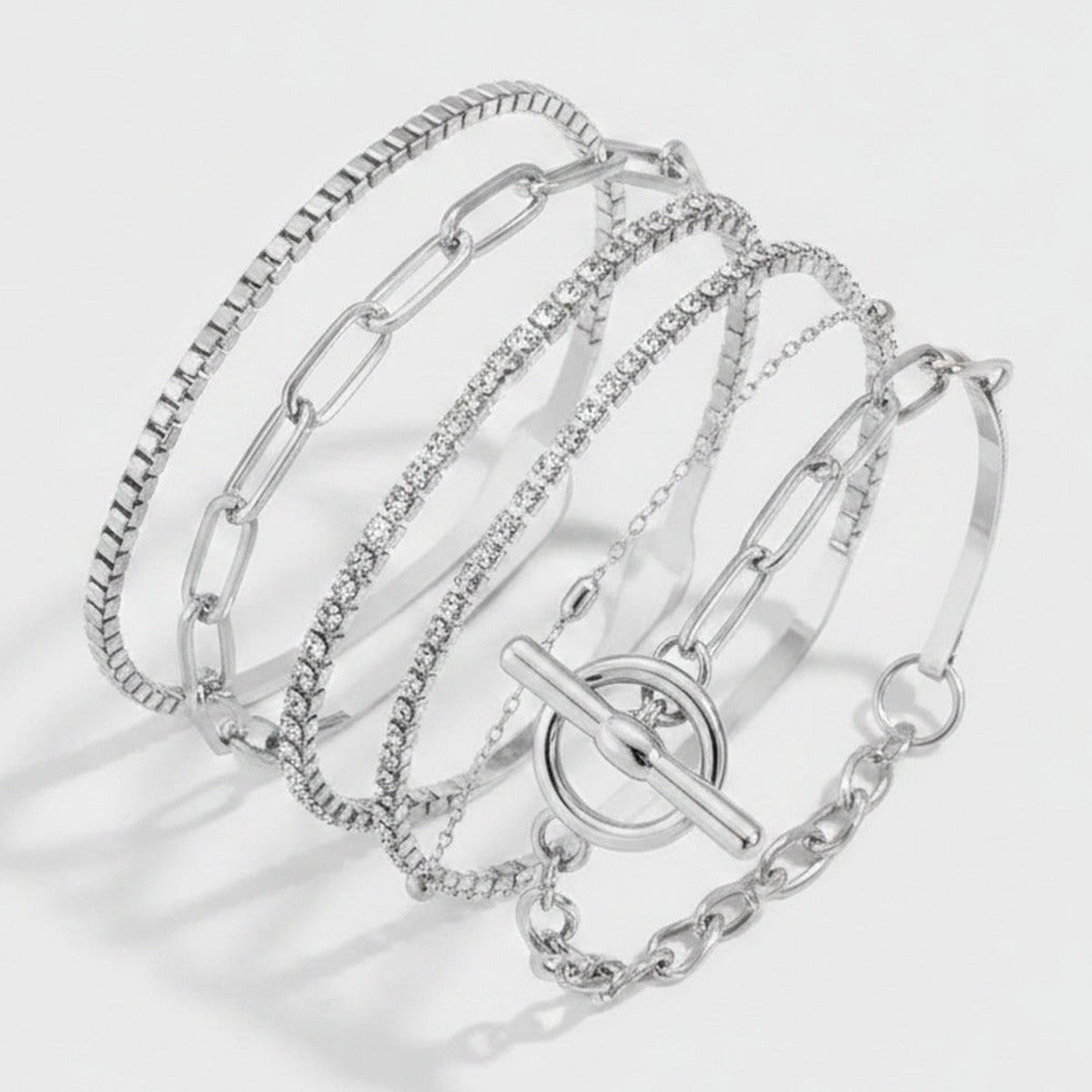 Chain Link Bracelet Set With Toggle Clasp - Style One – jewelry (view 1)