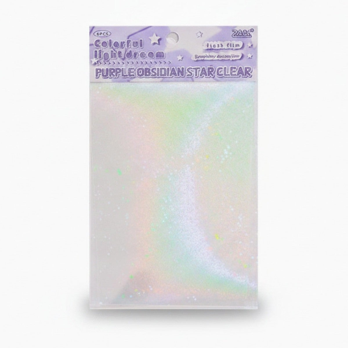 Purple Obsidian Star Clear Holographic Film Sticker – stationery (view 1)