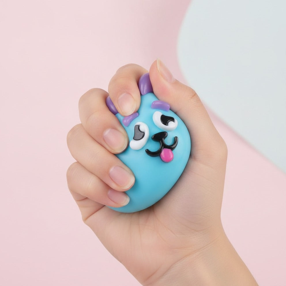 Blob Stress Ball Toy - Blue - squeeze in hand