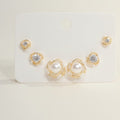 Elegant Gold Plated Pearl & Crystal Stud Earrings Set – jewelry (view 1)