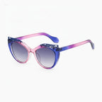 Cat Eye Sunglasses With Lace Detailing Pink Blue – eyewear (view 1)