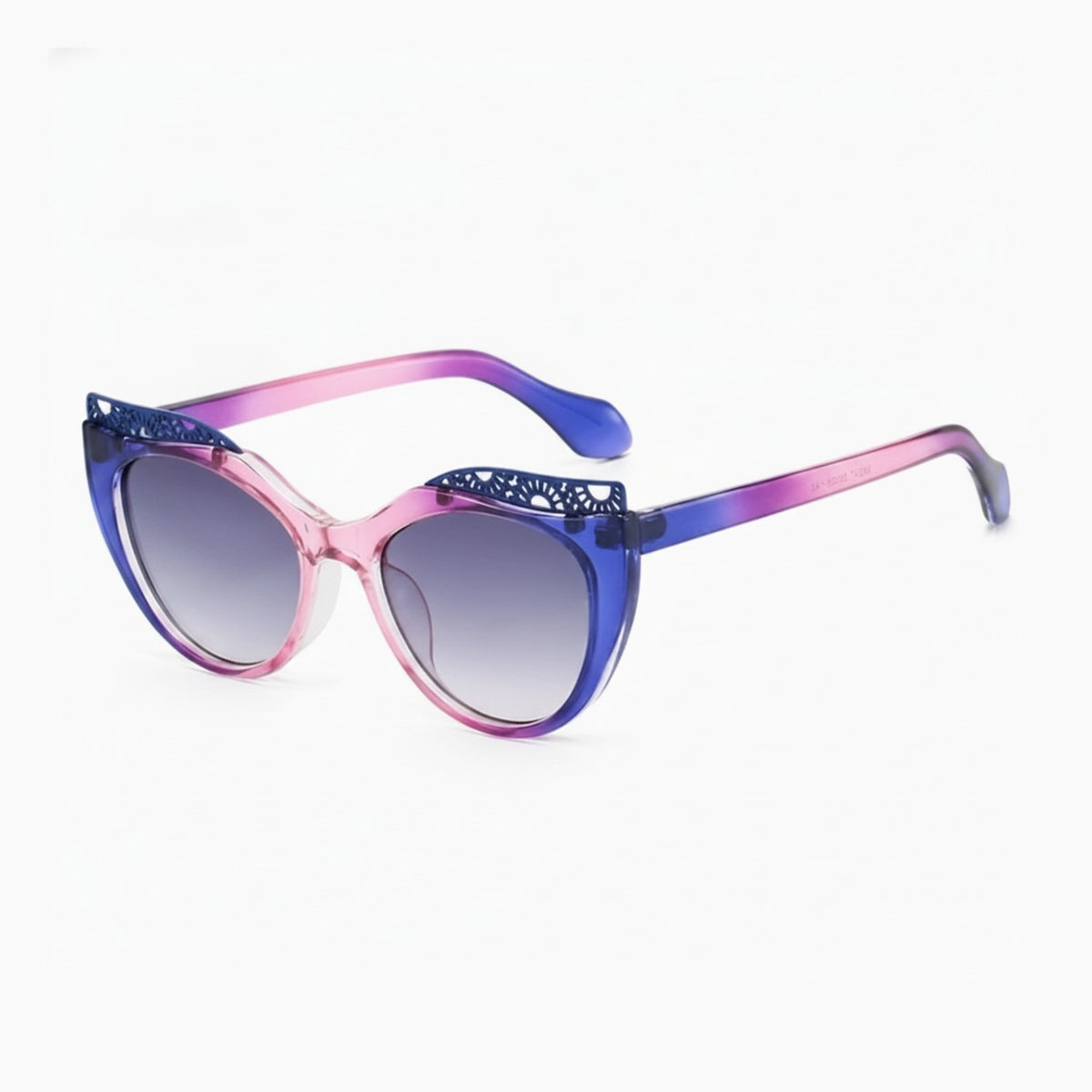 Cat Eye Sunglasses With Lace Detailing Pink Blue – eyewear (view 1)