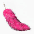 Fluffy Faux Fur Tail Keychain - Hot Pink