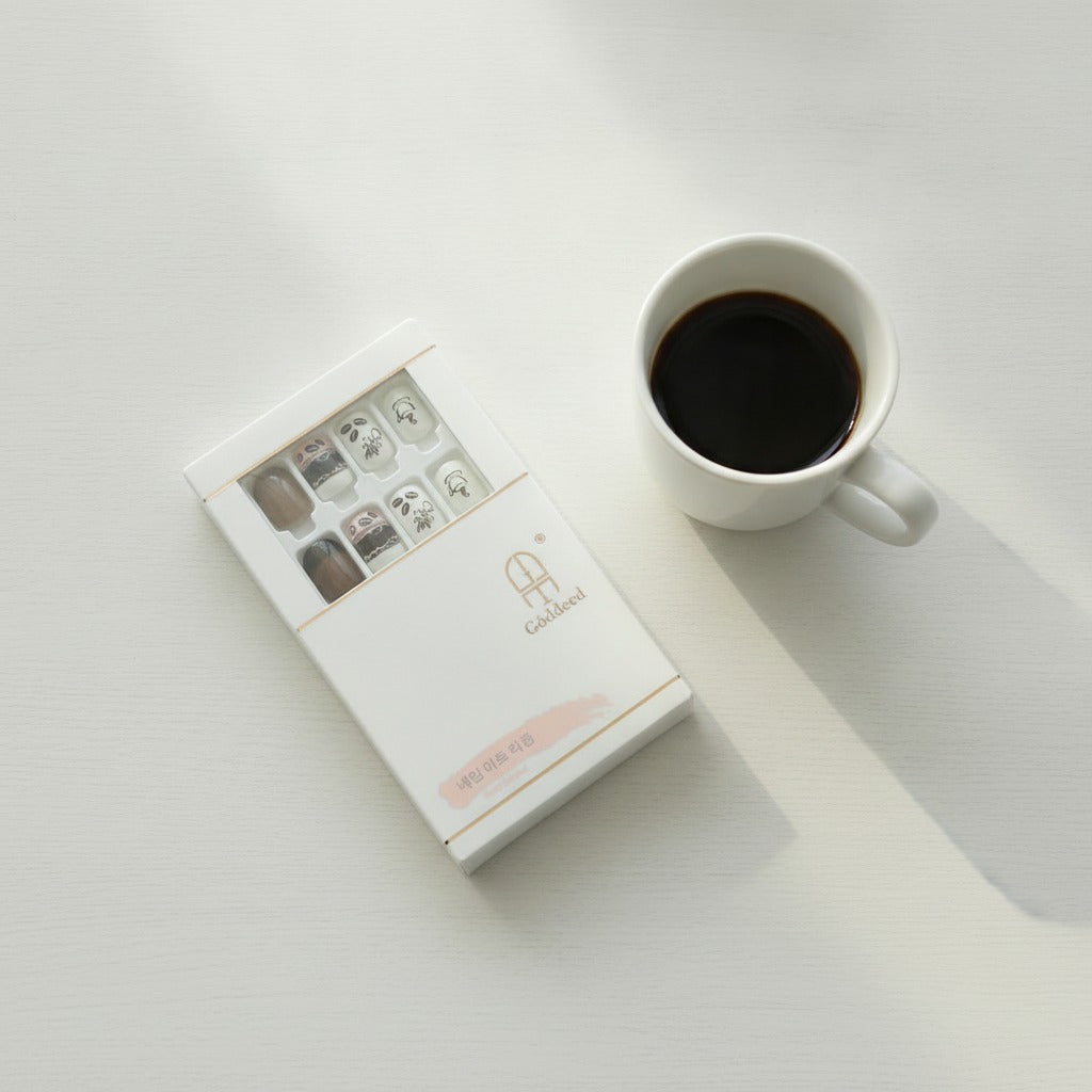 Coffee & Vibes Nail Art Set - Coffee & Cream