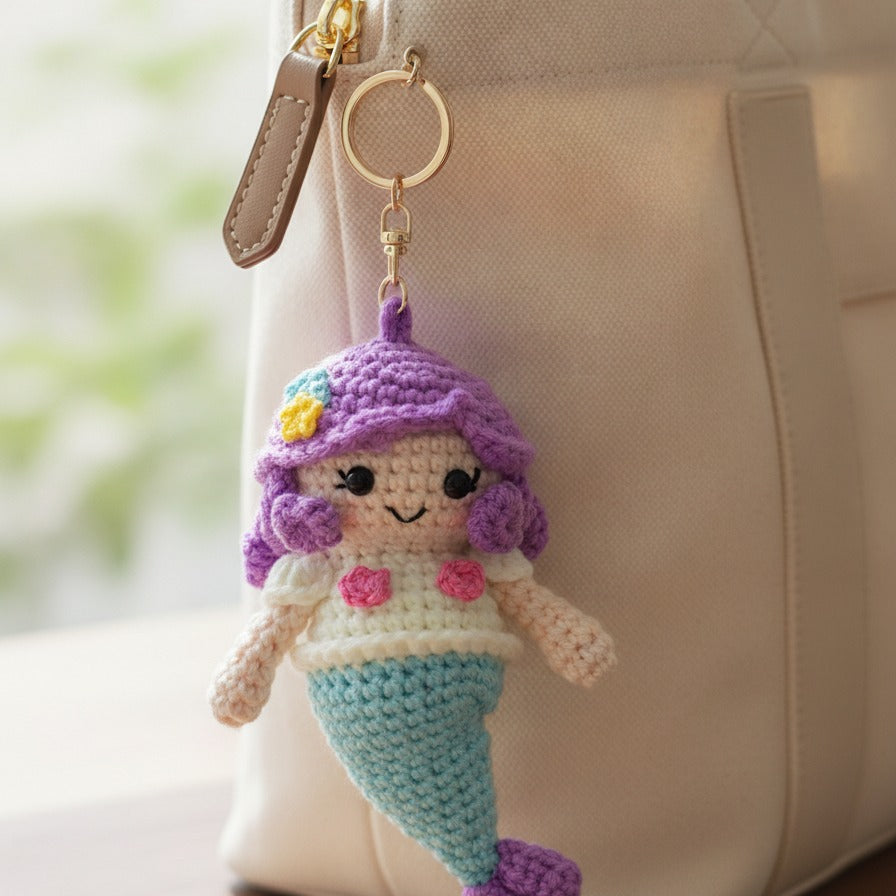 Mini Crochet Keychain DIY Kit - Mermaid