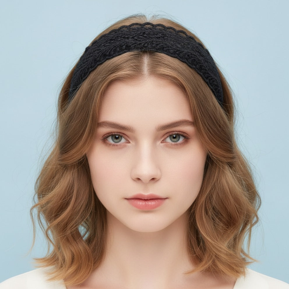 Lace Padded Headband - Black