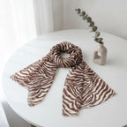 Zebra Stripe Lightweight Scarf - Brown Zebra