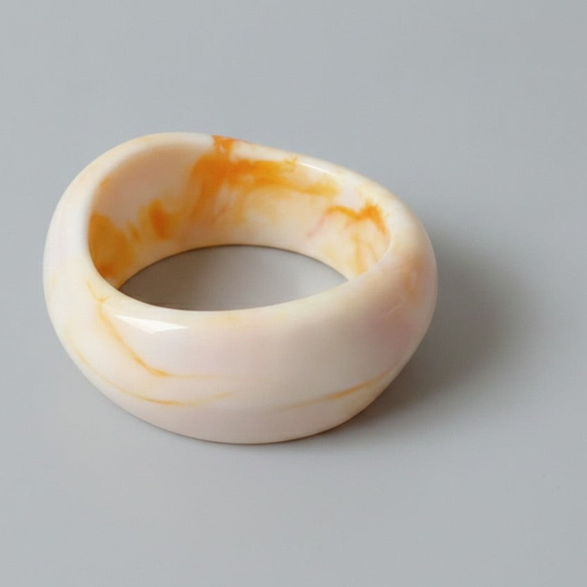 Polished Wood Bangle Bracelet - Bracelet Two Rice – jewelry (view 1)