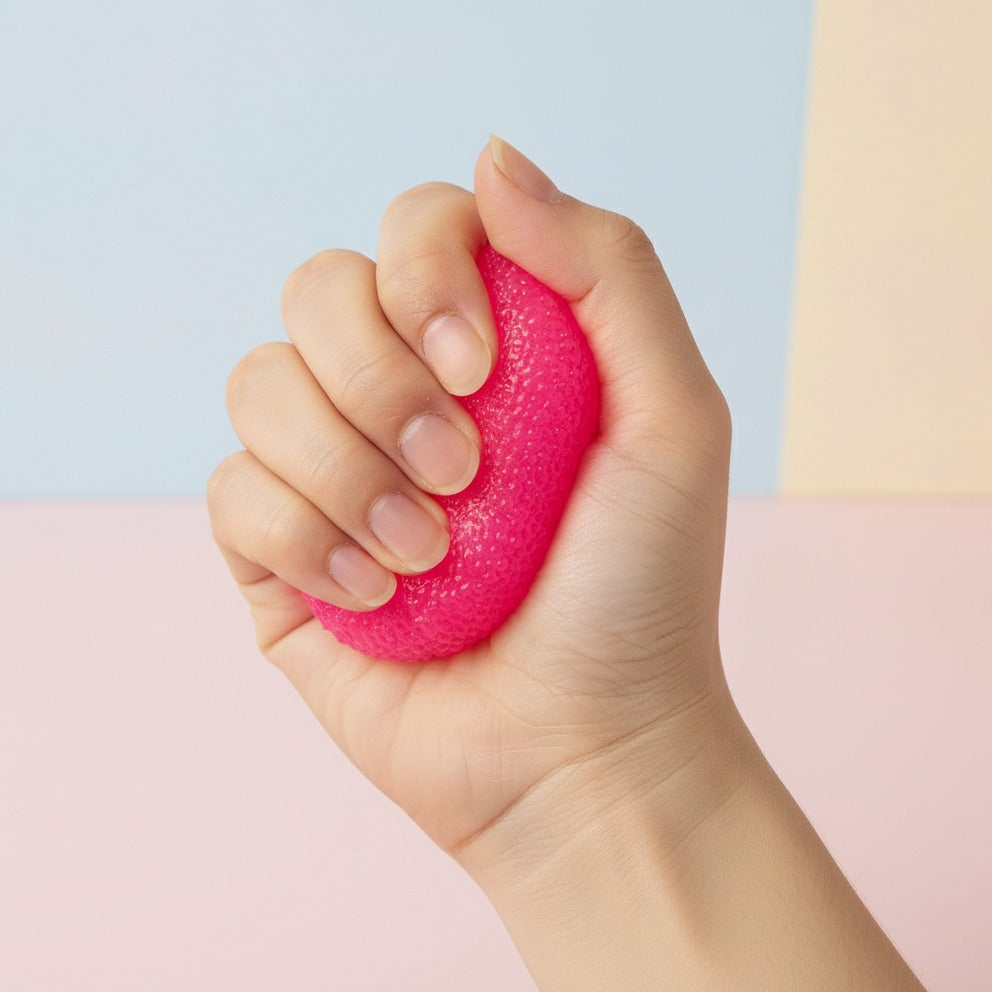 Textured Nugget Candy - Pink - squeeze in hand